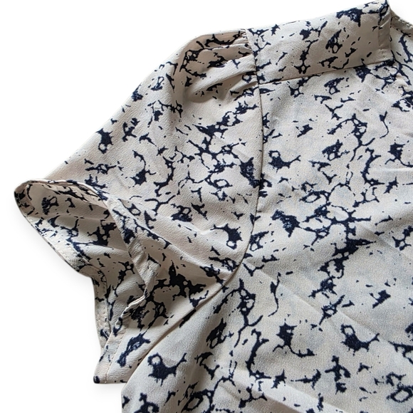 French Connection Women's Navy And Beige Blouse, Size 2 - Picture 6 of 7